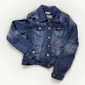 Indigo Rein Forever Jean Jacket Women's Sz S Blue Denim Trucker Y2K Inspired